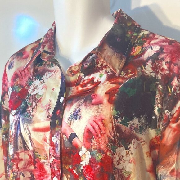 Pretty Little Thing SZ 10 Silky romantic floral 2pc loungewear set comfy loose - Picture 7 of 9